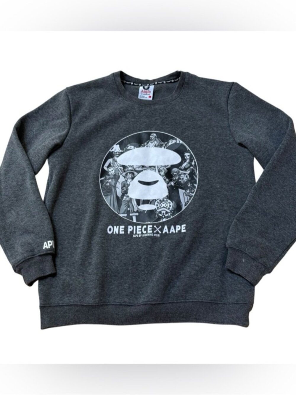 Aape x One Piece Crewneck Sweater Size Large Gray